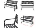 Vidaxl Panca Da Giardino 118 Cm In Acciaio Nero - Panca Da Giardino - Panche Da Giardino - Panca Da Patio - Panche Da Patio