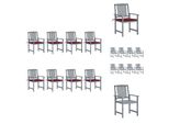 Vidaxl Sedie Da Giardino Con Cuscino 8 Pz. Legno Massiccio Grigio Acacia - Sedie Da Giardino