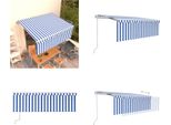 Vidaxl Tenda Da Sole Automatica A Scomparsa Con Mantovana 4X3 M Blu E Bianco - Tenda Da Sole - Tende Da Sole - Tettoie Solari - Tettoie Solari
