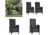 Vidaxl Sedie Da Giardino 2 Pz. Poly Rattan Nero - Sedia Da Giardino - Sedie Da Giardino - Sedia - Poltrona