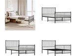 Vidaxl Giroletto Con Testiera E Pediera In Metallo Nero 100X200 Cm - Giroletto - Cornici Per Letti - Giroletto - Letto
