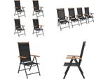 Vidaxl Sedie Da Giardino Pieghevoli 4 Pz. Alluminio E Textilene Nero - Sedia Pieghevole - Sedie Pieghevoli - Sedia Pieghevole - Sedie Pieghevoli