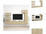 Vidaxl Set Di Mobili Tv Da 8 Pezzi In Legno Di Quercia Sonoma - Mobili Tv