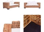 Vidaxl Divano Da Giardino A 2 Posti In Rattan Naturale - Divano Da Giardino - Divani Da Giardino - Divani - Divani