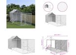 Vidaxl Cuccia Per Cani Da Esterno Con Tetto Silver 2X6X2,5M Acciaio Zincato - Cuccia Per Cani Da Esterno - Cuccia Per Cani Da Esterno - Cuccia Per Cani - Gabbia Per Cani