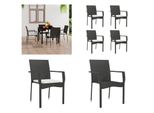 Vidaxl Sedie Da Giardino Con Cuscino 4 Pz. Poly Rattan Nero - Sedia Da Giardino - Sedie Da Giardino - Mobili Da Giardino - Mobili Da Esterno
