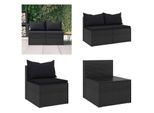 Vidaxl Divano Da Centro Giardino Con Cuscini 2 Pezzi In Poly Rattan Nero - Divano Da Centro Giardino - Divani Da Centro Giardino - Divano - Mobili Da Giardino
