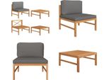 Vidaxl Set Salotto Da Giardino 2 Pezzi Con Cuscini In Teak Grigio Scuro - Set Salotto Da Giardino - Set Salotto Da Giardino - Mobili Da Giardino - Set Mobili Da Giardino
