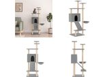 Vidaxl Graffiatoio Con Tiragraffi In Sisal Grigio Chiaro 153 Cm - Graffiatoio - Alberi Da Graffio - Torre Per Gatti - Mobili Per Gatti
