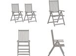 Vidaxl Sedie Da Giardino Regolabili 2 Pz. Legno Massiccio Di Acacia Grigio - Sedia Da Giardino - Sedie Da Giardino - Sdraio Da Giardino - Sdraio Da Giardino