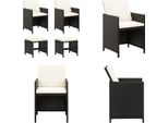 Vidaxl Set Di 4 Sedie E Sgabelli Da Giardino In Poly Rattan Nero - Sedia E Sgabello Da Giardino - Sedie E Sgabelli Da Giardino - Sedia Da Giardino - Sedie Da Giardino
