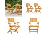 Vidaxl Sedie Da Giardino 2 Pz. Pieghevole 55X61X90 Cm In Legno Massiccio Di Teak - Sedia Da Giardino Pieghevole - Sedie Da Giardino Pieghevoli - Sedia Da Giardino Pieghevole - Sedie Da Giardino Pieghevoli