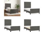 Vidaxl Struttura Letto Con Testiera Grigio Scuro 90X190 Cm In Velluto - Struttura Letto Con Testiera - Struttura Letto Con Testiera - Struttura Letto - Letto Con Testiera
