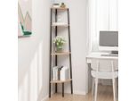 Vidaxl Scaffale Ad Angolo Con 4 Ripiani Marrone Chiaro E Nero 45,5X31,5X150 Cm - Scaffale Ad Angolo - Scaffale Ad Angolo - Scaffale In Piedi - Libreria