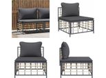 Vidaxl Divano Da Giardino Con Cuscini Grigio Scuro In Poly Rattan - Divano Da Giardino - Divani Da Giardino - Divano Da Giardino - Divano Da Esterno