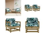 Vidaxl Sedie Da Giardino Con Cuscino 2 Pz. Legno Di Pino Impregnato - Sedia Da Giardino - Sedie Da Giardino - Sedia Da Esterno - Sedia Da Patio
