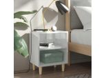 Vidaxl Comodini Gambe In Legno Massiccio 2 Pz. Bianco Lucido 40X30X50Cm - Comodino - Comodini - Cassettiera - Cassettiera - Comodini
