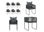 Vidaxl Sedie Da Giardino 6 Pezzi Con Cuscino In Poly Rattan Nero - Sedia Da Pranzo - Sedie Da Pranzo - Sedia Da Giardino - Sedie Da Pranzo Da Giardino