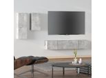 Vidaxl Set Di Mobili Tv 4 Pezzi In Cemento Grigio A Base Di Legno - Mobile Tv - Mobili Tv - Mobili Tv - Mobili Tv