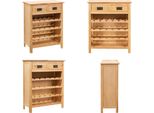 Vidaxl Armadio Per Vini 72X32X90 Cm In Rovere Massiccio - Armadio Per Vini - Armadi Per Vini - Portabottiglie In Legno - Portabottiglie In Legno