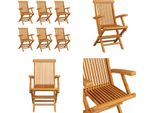 Vidaxl Sedie Da Giardino Pieghevoli 6 Pz. Legno Massiccio Teak - Sedia Da Giardino - Sedie Da Giardino - Sedia Da Giardino In Legno - Sedia Da Giardino In Legno Massiccio
