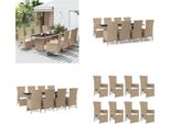 Vidaxl Set Da Pranzo Da Giardino 9 Pezzi Con Cuscini In Poly Rattan Beige - Set Da Pranzo Da Giardino - Set Da Pranzo Da Giardino - Set Da Pranzo Da Terrazza