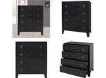 Vidaxl Cassettiera In Metallo Stile Industriale 78 X 40 X 93 Cm Nero - Cassettiera - Cassettiere - Cassettiere
