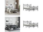 Vidaxl Giroletto Con Testiera E Pediera In Metallo Nero 140X200 Cm - Giroletto - Cornici Per Letti - Giroletto - Letto