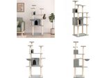 Vidaxl Graffiatoio Con Tiragraffi In Sisal Grigio Chiaro 166 Cm - Graffiatoio - Alberi Da Graffio - Torre Per Gatti - Mobili Per Gatti