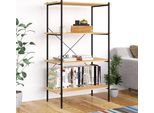 Vidaxl Scaffale A 4 Ripiani Nero E Rovere 80X40X130 Cm - Scaffale - Scaffali - Libreria - Librerie
