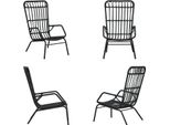 Vidaxl Sedia Da Giardino Poly Rattan Nero - Sedia Da Giardino - Sedie Da Giardino - Sedia - Sedie
