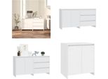 Vidaxl 2 Tlg. Credenza Weiß Holzwerkstoff - Credenza - Credenze - Buffet-Sideboard - Lagerschrank