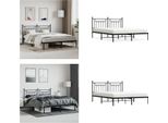 Vidaxl Struttura Letto Con Testiera In Metallo Nero 160X200 Cm - Struttura Letto - Cornici Letto - Struttura Letto - Letto