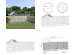 Vidaxl Cuccia Per Cani Da Esterno Con Tetto Argento 6X2X2,5 M Acciaio Zincato - Cuccia Per Cani Da Esterno - Cuccia Per Cani Da Esterno - Cuccia Per Cani - Gabbia Per Cani