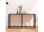 The Living Store Consolle Nera 140X35X75,5 Cm In Vetro Temperato