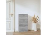 The Living Store Scarpiera Grey Sonoma 59X17X108 Cm Materiale In Legno
