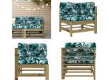 Vidaxl Divano Ad Angolo Con Cuscini In Legno Di Pino Impregnato - Divano Ad Angolo - Divani Ad Angolo - Divano Da Giardino - Divano Da Esterno
