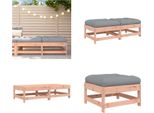 Vidaxl Sgabello Da Giardino Con Cuscino 2 Pz. Legno Massiccio Di Abete Douglas - Sgabello Da Giardino - Sgabello Da Patio - Sgabello Da Esterno - Poggiapiedi Da Giardino