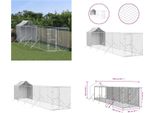 Vidaxl Cuccia Per Cani Da Esterno Con Tetto Argento 2X10X2,5 M In Acciaio Zincato - Cuccia Per Cani Da Esterno - Cuccia Per Cani Da Esterno - Cuccia Per Cani - Gabbia Per Cani