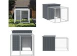 Vidaxl Gabbia Per Polli Con Corridoio Antracite 110X201X110 Cm In Acciaio Zincato - Gabbia Per Polli - Gabbia Per Polli - Pollaio - Pollaio
