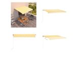 Vidaxl Tenda Da Sole A Scomparsa Automatica 450X300 Cm Giallo E Bianco - Tenda Da Sole - Tenda Da Sole - Tettoia Solare - Tettoie Solari