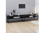 Vidaxl Mobile Tv Nero 220X40X40,5 Cm In Vetro Temperato - Mobile Tv - Mobile Tv - Porta Tv - Tavolo Tv