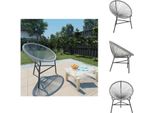 Vidaxl Sedia Moon Da Giardino In Poly Rattan Grigio - Sedie Da Giardino