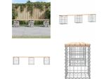 Vidaxl Panca Da Giardino Gabion 203X31X42 Cm In Legno Di Pino Massiccio - Panca Da Giardino - Panca Da Giardino - Panca Da Esterno - Panca Da Esterno