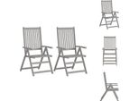 Vidaxl Sedie Da Giardino Regolabili 2 Pz. Legno Massiccio Grigio Di Acacia - Sedie Da Giardino