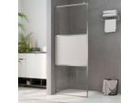 The Living Store Schermo Doccia Per Cabina Doccia Vetro Semi-Opaco Esg 90X195Cm