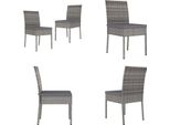 Vidaxl Sedie Da Pranzo Da Giardino 2 Pz. Poly Rattan Grigio - Sedia Da Pranzo - Sedie Da Pranzo - Sedia Da Giardino - Sedie Da Giardino