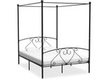 Vidaxl Struttura Letto A Baldacchino In Metallo Nero 140 X 200 Cm - Struttura Letto - Telai Letto - Struttura Letto - Letto Matrimoniale