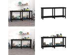 Vidaxl Banco Da Lavoro Nero 180X50X80 Cm In Legno Di Pino Massiccio - Banco Da Lavoro - Banco Di Stoccaggio - Banco Da Lavoro Per Garage