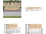 Vidaxl Panca Da Giardino Gabion 347X71X65,5 Cm In Legno Di Pino Massiccio - Panca Da Giardino - Panche Da Giardino - Panca Da Esterno - Panca Da Esterno